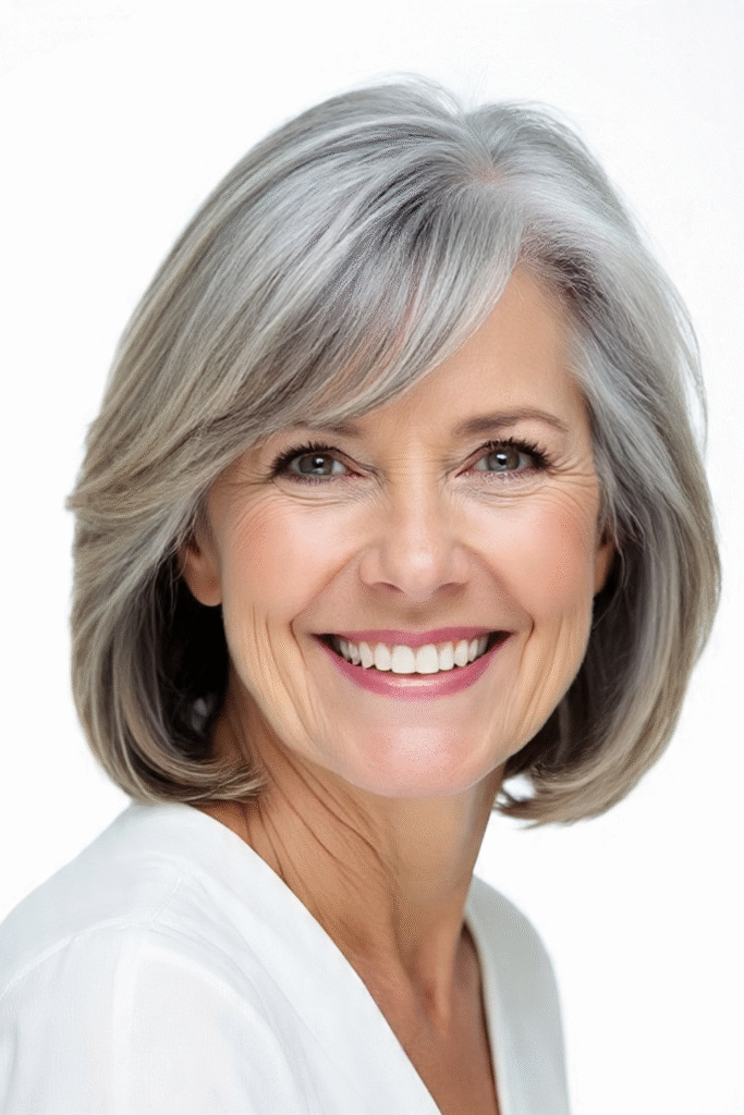 22 Beste Frisuren für Frauen über 60 mit Pony